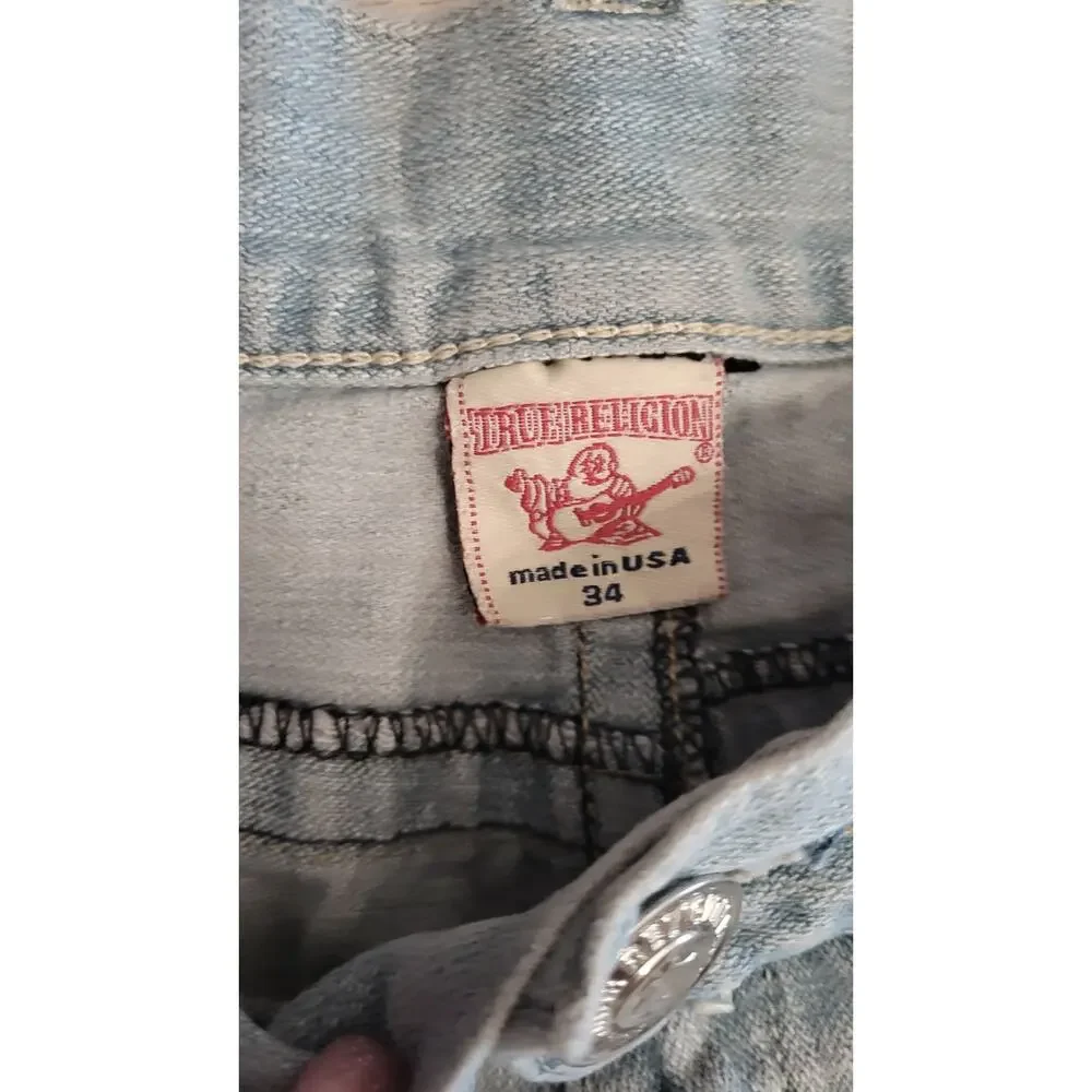 True Religion Billy Super T Light Wash Jeans Men's 34 USA Y2K 33x29